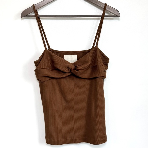NWOT Citizens of Humanity Emi Twist Cami Tank Size XL Malt Ball Brown Y2K - Picture 3 of 12
